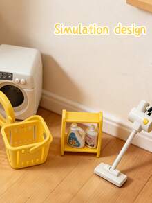 8pcs Mini Laundry Room Decor Set, Including Small Washing Machine, Laundry Cart, Detergent, Iron, Etc., Suitable As Desktop Decorations For Boys, Girls, Birthday, Christmas, Thanksgiving, Halloween And Other Holidays - Multicolor - View 7