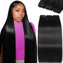15A Human Hair Bundles Straight Hair Bundles Brazilian Straight Human Hair Bundles Unprocessed Virgin Weave Bundles Human Hair Raw Remy Hair Bundles Natural Black - Natural Black - View 9