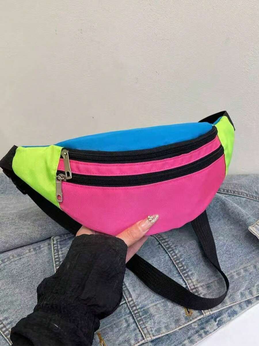 New Patchwork Women Fanny Pack Crossbody Shoulder Bag Fashionable Chest Bag - Multicolor - View 1
