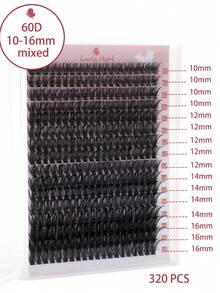 320PCS/288PCS/280PCS/266PCS 60D/80D/100D Faux Mink Eyelashes Cluster Lashes 0.07mm D Curling 10-16mm Mix Natural Eyelashes Extension 3D Russian Strip Volume Individual Eyelash Cluster Makeup Tools(60D 80D Lash Individual Cluster) - Black - View 10