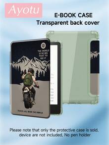 Ayotu 1件摩托车图案平板电脑保护套和Kindle电子书保护套，兼容第10代、11代/Air 4代/Air 7代/9.7英寸，兼容三星Galaxy Tab A9 Plus、Kindle（第11代-2024年发布）（6英寸）、Kindle Paperwhite第12代2024年，绝佳节日礼物，时尚简约图案。 - 彩色 - 查看 5