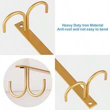 FOMANS - Soporte para tazas debajo  gabinete 2 gancos para tazas debajo  estante ganco de cado para bar nsilios de cocina dorado - Aire - Ver 5