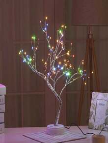 Lámpara De Noche Árbol Bonsái De 108 Luz Led Con Botón Táctil Decoración Interior y Mesa - Multicolor - Ver 8