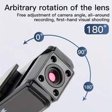 1pc 1080P Full HD Mini-Camera, Portable Digital Video Recorder, With Infrared Night Vision Function, 180-Degree Wide-Angle Lens, Support For TF Card Storage, Support For USB Charging, Equipped With Long-Term Rechargeable Battery, Suitable For All Kinds Of People Shooting Scenes, Outdoor Small Cameras, Suitable For Outdoor Activities Such As Travel And Sports. - Black - View 11