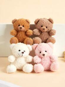 1个新款卡通卷毛泰迪熊毛绒玩具钥匙扣挂件，可爱钥匙圈，手机壳配件，包包挂饰，汽车钥匙链，背包装饰，适合休闲外出、秋冬季、婚礼、生日、节日，可作为送给男友、女友、家人、老师、好朋友、同学的礼物 - 彩色 - 查看 5