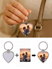 Personalized Photo Keychain, Customized Picture Keychain, Photo Gift, Personalized Keychain Gift, Anniversary Gift, Unique Couple Gift, Gift For Boyfriend, Girlfriend, Wife, Husband, Valentine's Day Gift - Multicolor - View 4