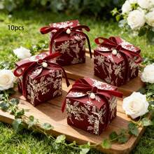10 piezas/Paquete Caja de regalo para fiesta, Caja de regalo de boda, Caja de regalo de alta gama para dulces, galletas, adecuada para varios festivales - Multicolor - Ver 15