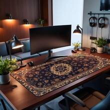 1pc Mouse Pad | Rug Mouse Mat | Water Resistant Desk Mat | Gift For Gamers | Cute Desk Mat | Persian Rug Design Desk Mat - Mouse Pad - View 6