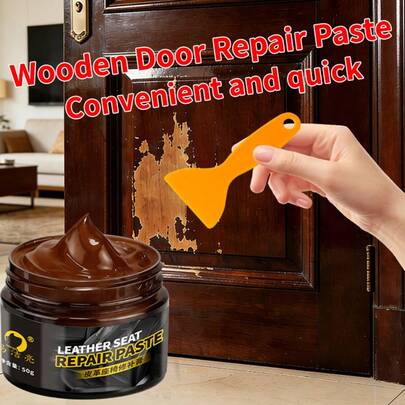 1.76oz Wood Repair Paste, Wood Repair Coating, Suitable For Repairing Any Wooden Furniture And Wood Surfaces, Includes Tools, Can Repair Surface Scratches, Very Suitable For Wood Floors, Tabletops, Filling Defects In Lacquer On Oak, Cabinets, Door Panels, Veneer Materials, An Excellent Holiday Gift Choice.