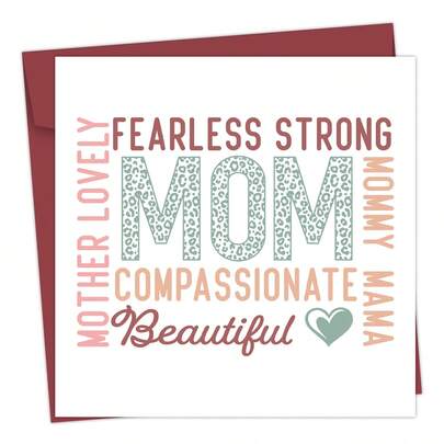 1pc Funny Mother's Day Greeting Card With Envelope, Mom Definition Card, Birthday Card For Mom, Unique Mother's Day & Birthday Gift For Mama, Creative Mom Thank You Card