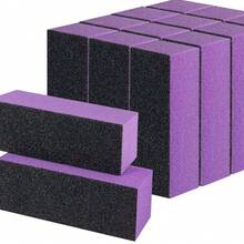 Bộ 20/10 dũa móng tay chuyên nghiệp, dụng cụ đánh bóng móng, dụng cụ làm móng, độ nhám 100/180, màu đen & tím, dũa móng tay và dũa chân 3 mặt. - Nhiều màu - Xem 1