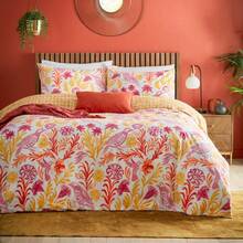 Tropical Reversible Duvet Cover Set Citrus (Includes Pillowcases) - Tangerine Red Color - View 11