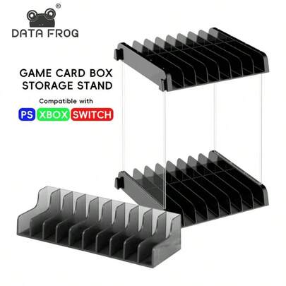 DATA FROG Double-Layer Game Disc Storage Holder - Universal Stand With Gamepad Holder For PS/Switch/Xb 360