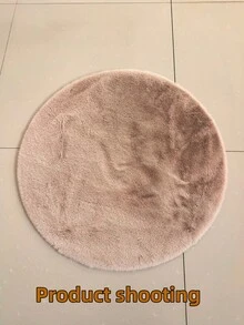 1pc Beige Fluffy Round Decorative Carpet, Beige Long Plush Rug, Multiple Color Options, Comfortable Skin-Friendly Bedside Mat, Seasonal Decor, Winter Theme, Home Decor, Christmas Decor, Christmas Rug, Bedroom Decor, Small Rug, Carpet, Home Decor, Living Room Rug - Multicolor - View 7