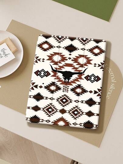 Western Totem Protective Case Compatible With Air 4/5 10.9 Inch, 7/8/9th 10.2 Inch, 10th Generation,With Built-In Pencil Slot,Supports Automatic Sleep/Wake Lid,Compatible With Samsung Tab S6 10.4 Inch, Tab A9 11 Inch, Kindle Paperwhite 12th Gen 2024,Ins Glitter Style Case, Valentine's Day, New Year Gift