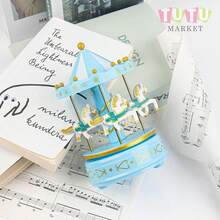 Caja De MúSica CláSica Accionada A Mano, Regalo De CumpleañOs Creativo Y RomáNtico Para Parejas, Elegante DecoracióN De Escritorio, Caja De MúSica De Carrusel Giratorio A Cuerda, Ornamento Musical Con TemáTica De Caballos Blanco-Rosa-Rojo-Azul, Caja De MúSica Decorativa Para DecoracióN De PasteleríA Y Ocasiones De Regalo, Caja De MúSica Giratoria - azul - Ver 6