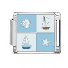 1 pieza Kit de pulsera modular de cuentas DIY, decorado con elementos florales, oceánicos, de ojo, luna y corazón, adecuado como fiesta/regalo para amigos/parejas en Navidad, Año Nuevo, Halloween, Día de San Valentín, diseño encantador, joyería de acero inoxidable - M288460 - Ver 24