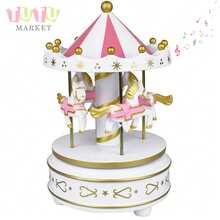 Caja De MúSica CláSica Accionada A Mano, Regalo De CumpleañOs Creativo Y RomáNtico Para Parejas, Elegante DecoracióN De Escritorio, Caja De MúSica De Carrusel Giratorio A Cuerda, Ornamento Musical Con TemáTica De Caballos Blanco-Rosa-Rojo-Azul, Caja De MúSica Decorativa Para DecoracióN De PasteleríA Y Ocasiones De Regalo, Caja De MúSica Giratoria - Blanco - Ver 13