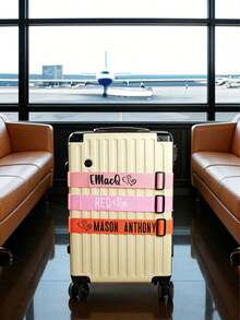Personalized Luggage Straps For Suitcases,Personalized Hook And Loop Luggage Straps,Custom Luggage Straps With Name,Nylon Custom Embroidered With Name Suitcase Strap,Luggage Identifiers,Suitcase Straps To Hold Suitcases Together,Suitcase Belt,Luggage Wraps For Suitcase,Gifts For Women - Multicolor - View 3