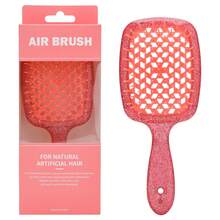 1 Stück Cut Out Mesh Haarbürste, atmungsaktiver flauschiger Haarkamm - Kopfhautmassagebürste, antistatisch, Haaraccessoires - Verschiedenfarbig - Übersicht 4