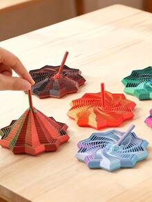 1/2个3D打印螺旋塔，附赠礼品袋，闪亮胡萝卜塔，多边形3D旋转塔，放松桌面摆件，减压道具，办公室装饰，生日礼物，解压玩具，抗压玩具，派对礼品，放松玩具 - 彩色 - 查看 5