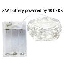 Lampu Hias Bertenaga Baterai AA, Ukuran 2m (20 LED), 3m (30 LED), 4m (40 LED), 5m (50 LED), Cocok untuk Pernikahan, Liburan, Kamar Tidur, Pesta, Suasana, Samping Tempat Tidur, Ruangan, Pencahayaan Dekoratif - Putih - View 12