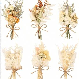 Random Natural Air-Dried Flower Bouquet, Ins-Style Dried Flower Bouquet, Hand-Held Flower Decor, Living Room Bedroom Tabletop Decor, Everlasting Flower Gift, Niche High-End Dried Flower Bouquet Decor, Photography Prop, Romantic Everlasting Flower Bouquet