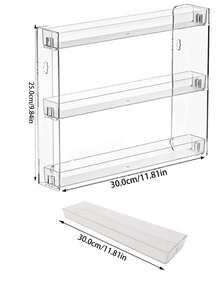Présentoir de maquillage transparent sans perçage, étagère de rangement en acrylique multicouche, étagère murale pour salle de bain, organisateur de cosmétiques et de soins de la peau, style de rangement minimaliste, matériau en acrylique transparent, design à plusieurs niveaux, installation sans perçage - Transparent - Voir 6