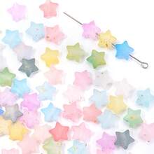 200pcs/Pack Acrylic Translucent Gold-Plated Pentagram Beads - Shiny Smooth Matte Surface Transparent Star Shaped Beads, Suitable For Handmade Crafts, DIY Bracelets, Necklaces, Earrings, Jewelry, New Year Gift Making Materials - Multicolor - View 8