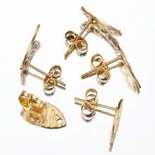 10个不锈钢眼睛形状耳钉，带耳塞，DIY珠宝制作配件耳环组件 - 彩色 - 查看 6