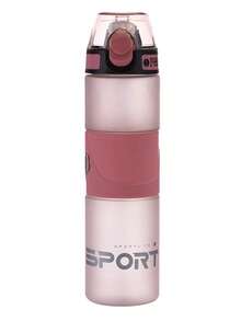 1 pieza Botella de agua para deportes al aire libre, recipiente para beber portátil a prueba de fugas, botella de agua de plástico mate para fitness y cocina - Multicolor - Ver 10