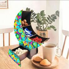 SNA 2026新款5D水钻图案DIY曼陀罗图案月牙形多空间糖果零食盘带支架水钻刺绣水果盘DIY工艺品 - 半成品-需要自己貼 - 查看 5