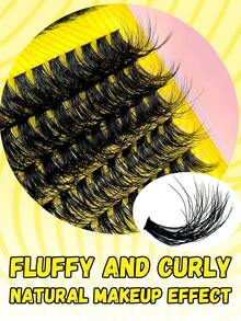 Hinarin 300 Pcs D Volume Eyelash Extensions 40D 60D 80D 10-16mm Diy Eyelashes Long Soft Fluffy Handcrafted High-Quality Realistic False Eyelashes Simple To Wear Length Can Be Matched With Any Style Suitable For Beauty Lovers - D - View 3