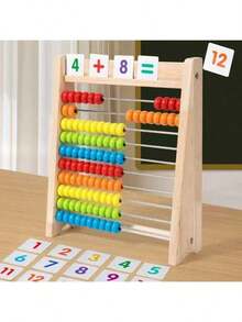 Arithmetic Operation Teaching Aids. Through Hands-On Practice, Enhance The Understanding Of Addition And Subtraction, Making Math Fun And Easy To Understand. An Excellent Gift Choice, Promoting Educational Games, And Turning Learning Into An Enjoyable Activity. Includes Number Cards From 0 To 100 And A Rhyme Table. - 1 PC Abacus - View 2