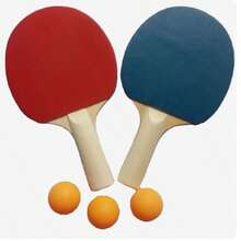 2 pièces/set Raquettes de tennis de table avec manche long pour élèves du primaire + filet - Multicolore - Voir 1