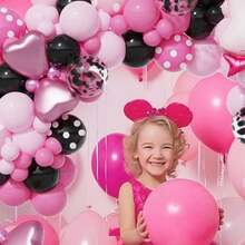 143件粉色老鼠气球拱门套装，适用于动物主题派对、毕业典礼、新年、婚礼、生日装饰 - 粉色 - 查看 3