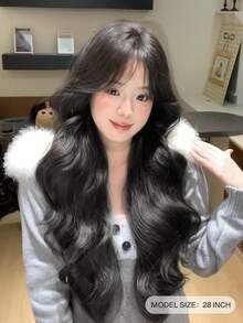 1 Piece Of Heat-Resistant Synthetic Wig. Features A Black To Brown Ombre Color And A Middle Part Style. Made Of Fiber Material, It Looks Natural And Realistic, Perfect For Daily Wear. (Accessories Not Included) - Black-brown - View 4