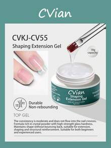 Cvian 塑形延长胶 - 强化、塑形、美甲凝胶、指甲油、增稠凝胶。抚平不平整表面，塑形不回弹，双倍持久，高弹性，不开裂。美甲沙龙/美甲师必备的功能性凝胶。需使用紫外线灯固化。 - 彩色 - 查看 8