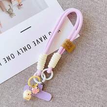 Cute Thin Rope 1pc Cute Cat Pendant Face Short Wrist Strap Cartoon Pendant Hanging Chain Hanging Decoration Mobile Phone Hanging Rope Fixed Clip Phone Case Hanging Rope Key Chain ID Card Small Bag Wrist Strap Outdoor Travel Sports Handbag Hanging Rope With Clip Spring Gift Birthday - Multicolor - View 4