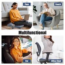 HOMBYS Tufted Furry Recliner Seat Cushion For Elderly Foam Curved Edge Large Square Seat Cushion For Recliner Chair, Floor Pillow, Office Chair, Car, No Pressure On Thighs(Grey, 20 * 18 * 3in) - Grey - View 7