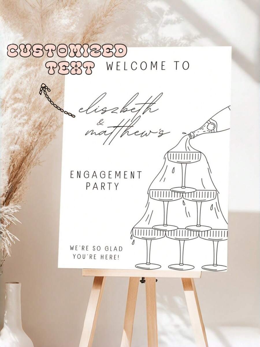Customized Acrylic Welcome Sign With Personalized Text, Engagement Party Decorations, Wedding Welcome Signs, Bridal Shower Decor, Birthday Anniversary Celebration Sign - Multicolor - View 1