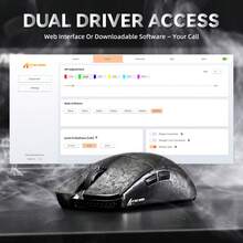 ATTACK SHARK R11 Ultra 8K 碳纤维无线游戏鼠标，PAW3950 MAX 传感器，49 克超轻，Nordic 52840 MCU 芯片，42000 DPI，有线/蓝牙/2.4GHz 无线可编程鼠标，适用于 Windows/PC/游戏玩家 - 墨水/波浪纹和防滑贴 - 彩色 - 查看 10