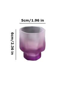 1个迷你扭纹玻璃杯，不对称高品质创意设计茶杯，磨砂表面酒杯，家用茶杯，功夫茶具，派对果汁杯 - 彩色 - 查看 7