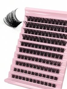 120 قطعة DIY رموش حجم كبير 10 صفوف بأطوال مختلفة من 8 إلى 16 ملم، لون D مجعد، رموش صناعية من الفرو الناعمة والمجعدة والطبيعية الخفيفة، عناقيد رموش، رموش فردية، رموش مزيفة - D - مشاهدة 8