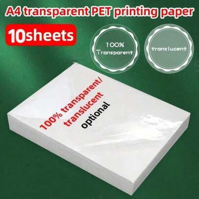 50 ورقة من ملصقات الملصقات الشفافة ذاتية اللصق بحجم A4 ، 21x29.7 سم ، سمك 5 ميل ، مقاومة للماء والخدش ، ملصقات هدايا زخرفية DIY ، قابلة للطباعة على طابعات الحبر والليزر