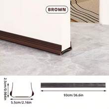 1 Roll 93cm PVC Door Bottom Seal Strip With Felt, Draft Stopper, Soundproof Door Bottom Seal Tape - Multicolor - View 9