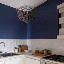 1件装3D立体转角墙贴，3D光学错觉转角墙贴，重塑现实墙贴，创新时尚家居装饰，适用于客厅、办公室、卧室 - 多色 - 查看 3