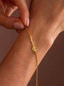 1PC Custom Arabic Name Bracelet, Stainless Steel Bracelet, Custom Arabic Jewelry, Minimalist Bracelet, Unisex Bracelet, Couple Bracelet, Custom Name Bracelet, Valentine's Day Gift, Ramadan Gift, Mother's Day Gift, Personalized Gift For Mom - Multicolor - View 6