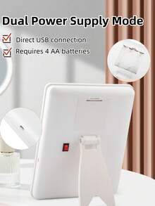 LED Makeup Mirror, Lighted Vanity Mirror With 3 Lighting Modes, Tabletop Cosmetic Mirror, Dual Power Supply, Portable Makeup Mirror For Dorm, Office Desk, Birthday, Graduation, Holiday Home Decor, Student Gift, Multifunctional Vanity Mirror For Bedroom, Travel, Ideal Gift For Women On Valentine's Day, Mother's Day - Multicolor - View 6