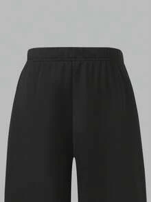 Bộ 2 món thời trang cho bé gái, áo cổ chữ V tay ngắn phối đen trắng và quần ống rộng, thích hợp mặc mùa hè. - trắng - Xem 11